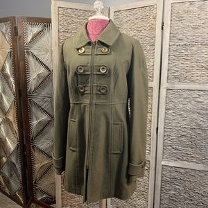 Tulle Military Coat - Olive Green - XL